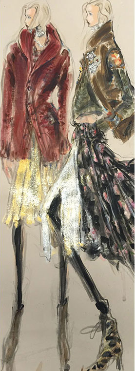 Sketches of looks from the 50th Anniversary Collection