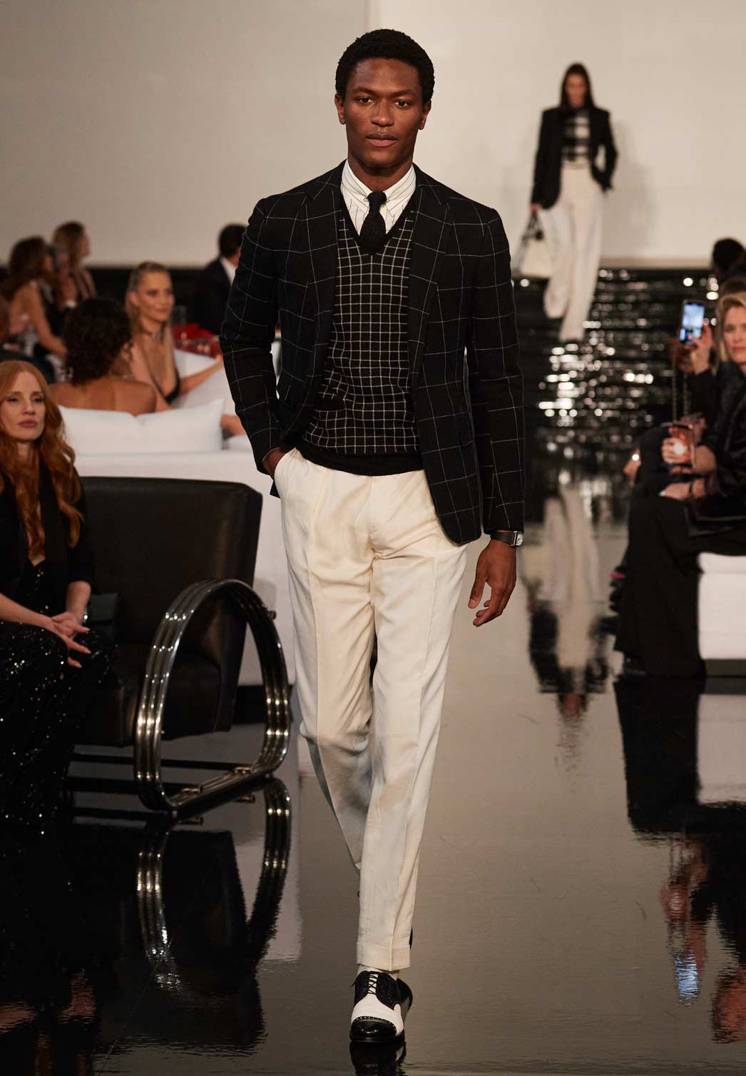 Model wearing look from the Fall/Winter Ralph Lauren Collection show.