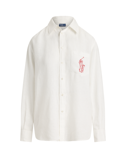 Oversized Fit Big Pony Linen Shirt