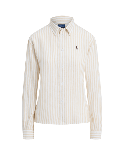 Classic Fit Striped Cotton & Linen Shirt 