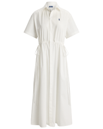 Cotton Drawcord Maxi Shirtdress